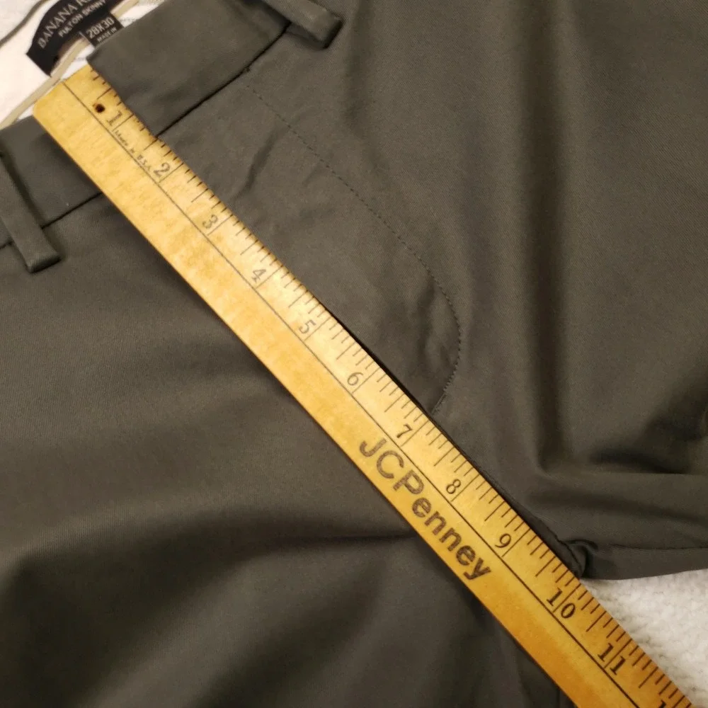 Banana Republic Chinos Mens 28x30 Olive Green Fulton Skinny Fit Stretch Pants